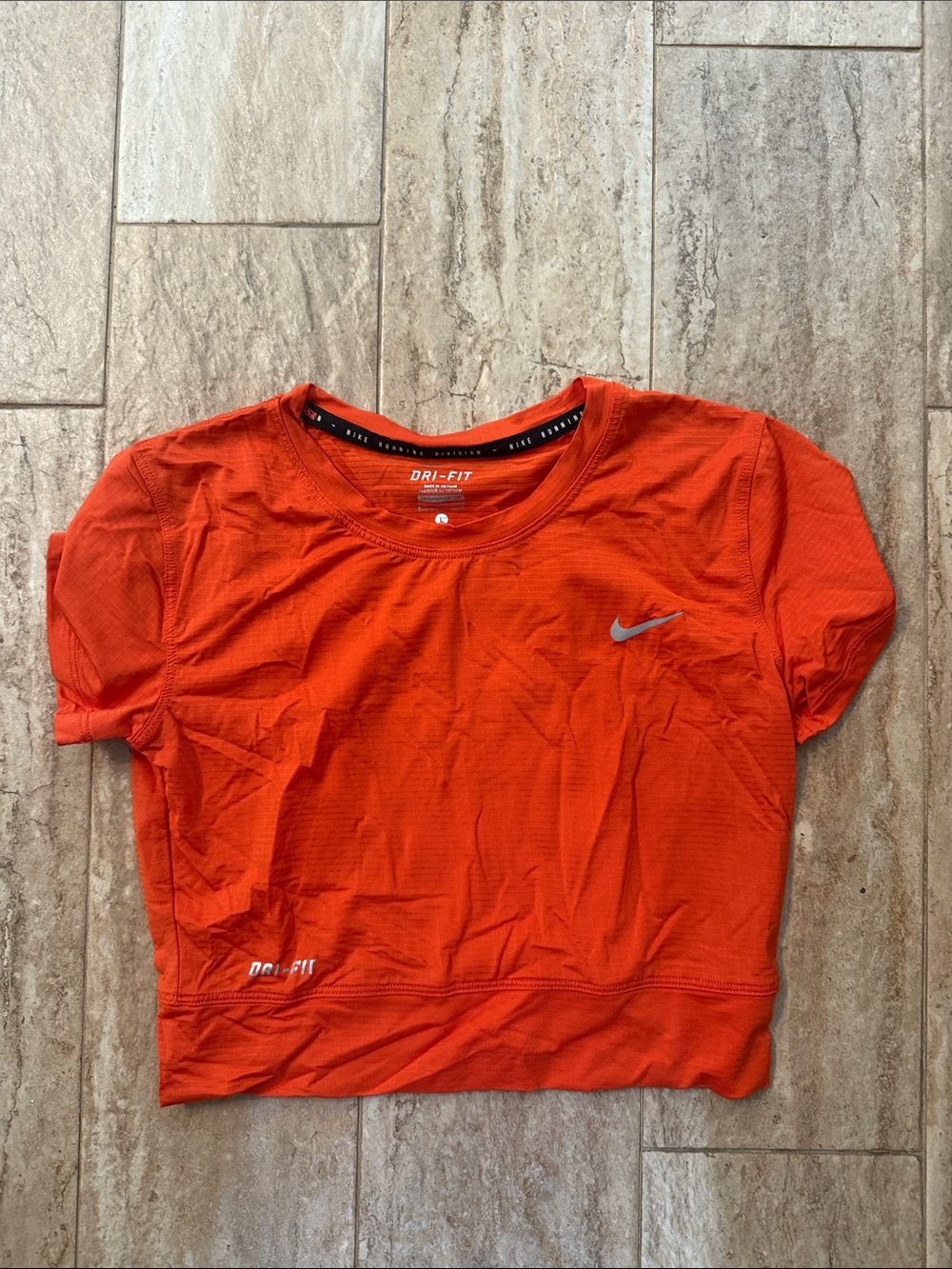 Nike Orange Dri-FIT Short Sleeve Crop Top
